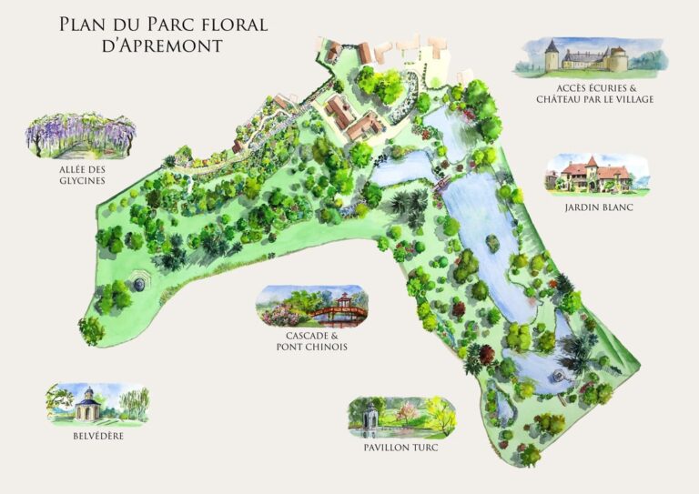 Plan du Parc floral d'Apremont